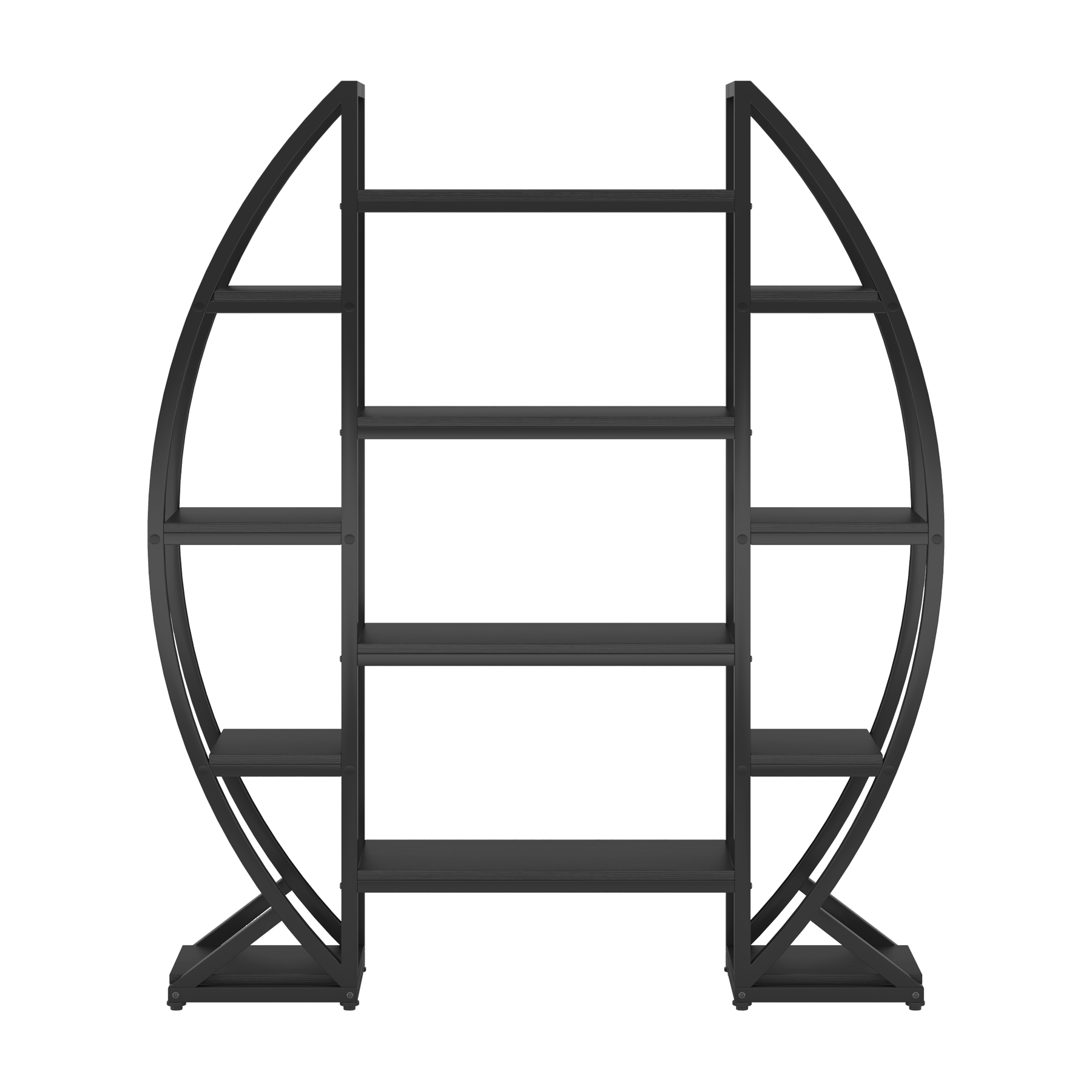 Industrial Bookshelf Triple Wide Etagere Display Unit_voghion.com